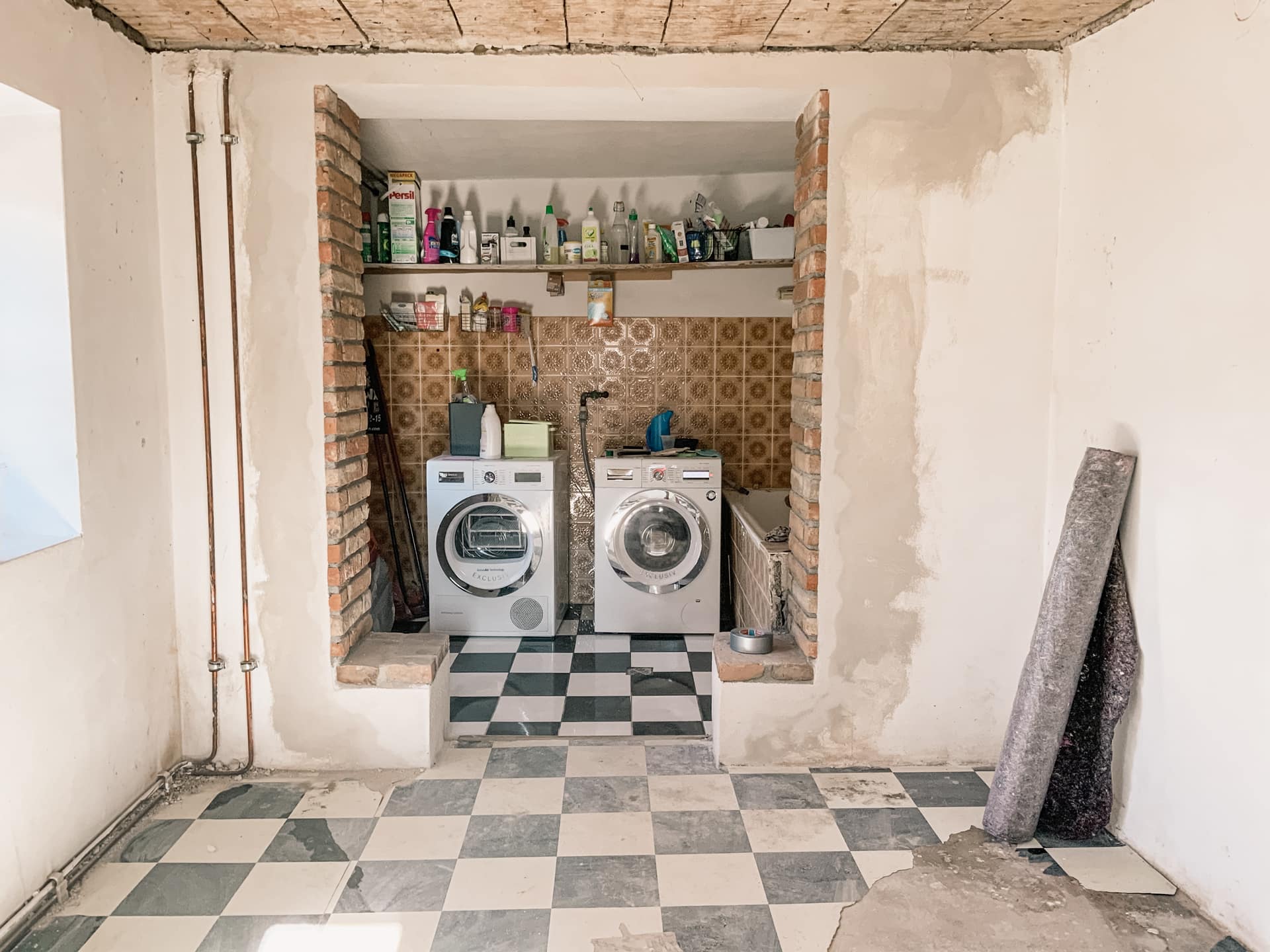 Garderobe Waschküche renovieren Ideen vorher